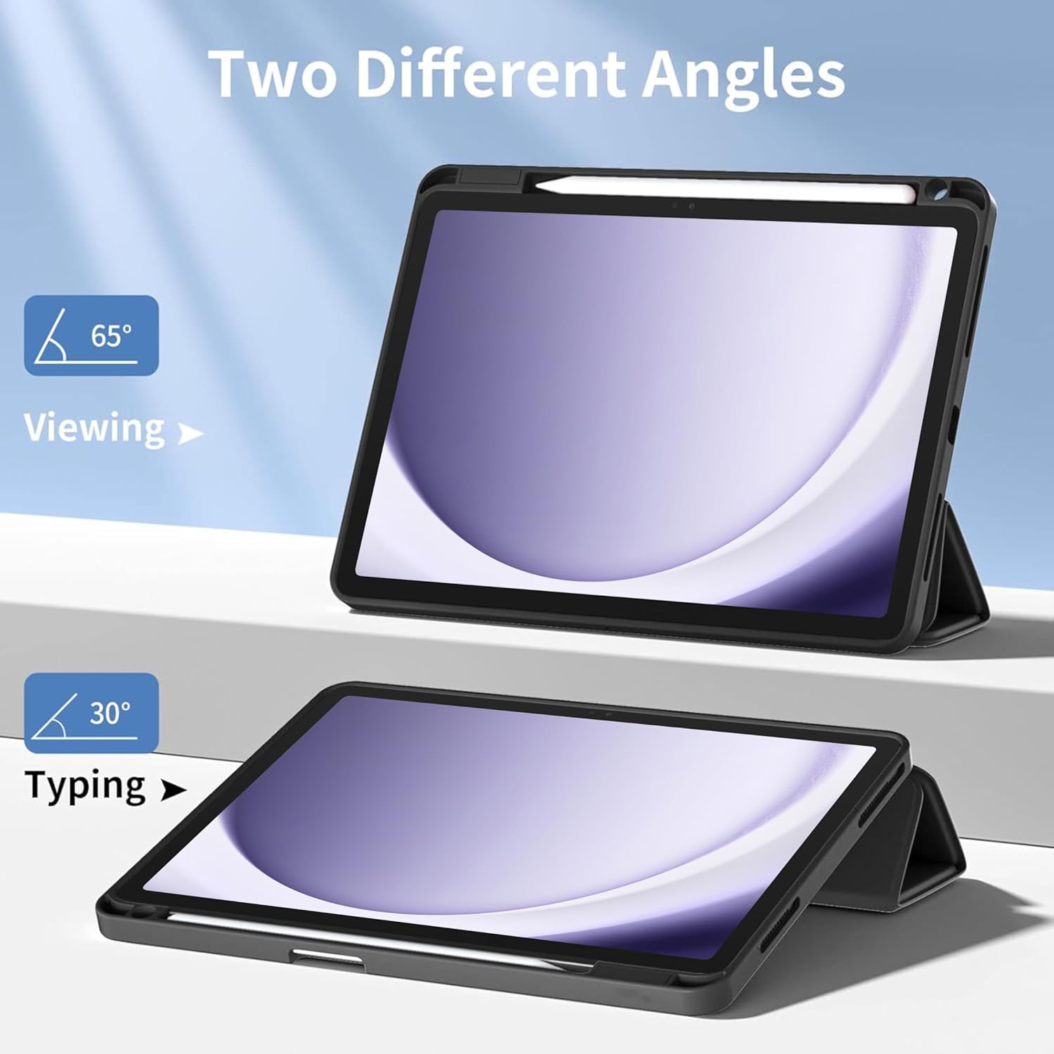 WITH PENCIL HOLDER Rotaing Folio Smart Leather Magnetic Stand Case Cover For Samsung Galaxy Tab A11 A9+ Plus