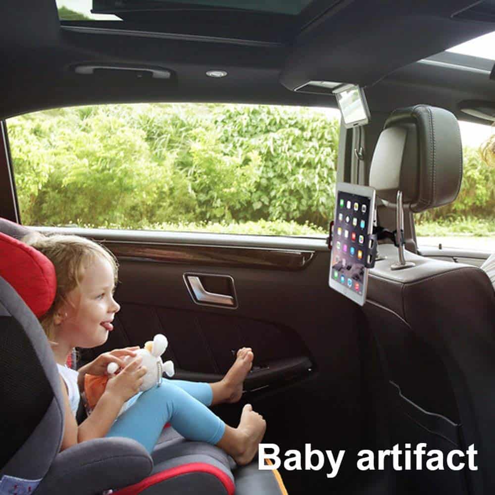 Universal 360 Degree Rotate Car Seat Back Headrest Mount Holder Mobile iPad Tablet GPS iPhone Tab (Black)