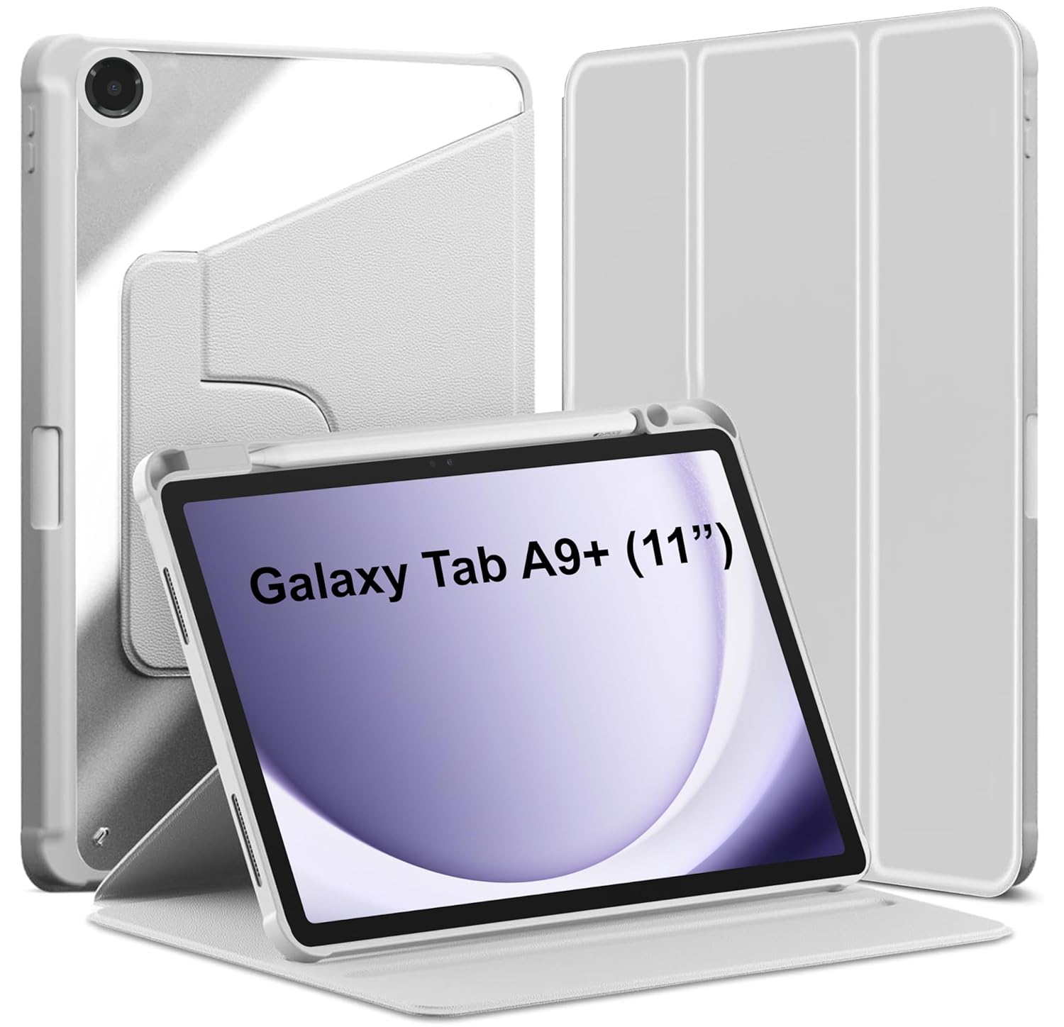 WITH PENCIL HOLDER Rotaing Folio Smart Leather Magnetic Stand Case Cover For Samsung Galaxy Tab A11 A9+ Plus