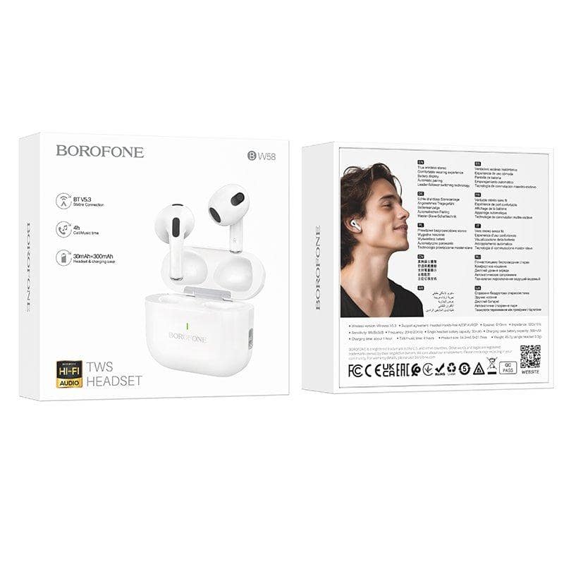 Borofone BW58 TWS True Wireless Headset Bluetooth Headphones With Microphone Touch Control Earbuds Sports Headset For iPhone Moto Nokia Oppo Sumsung
