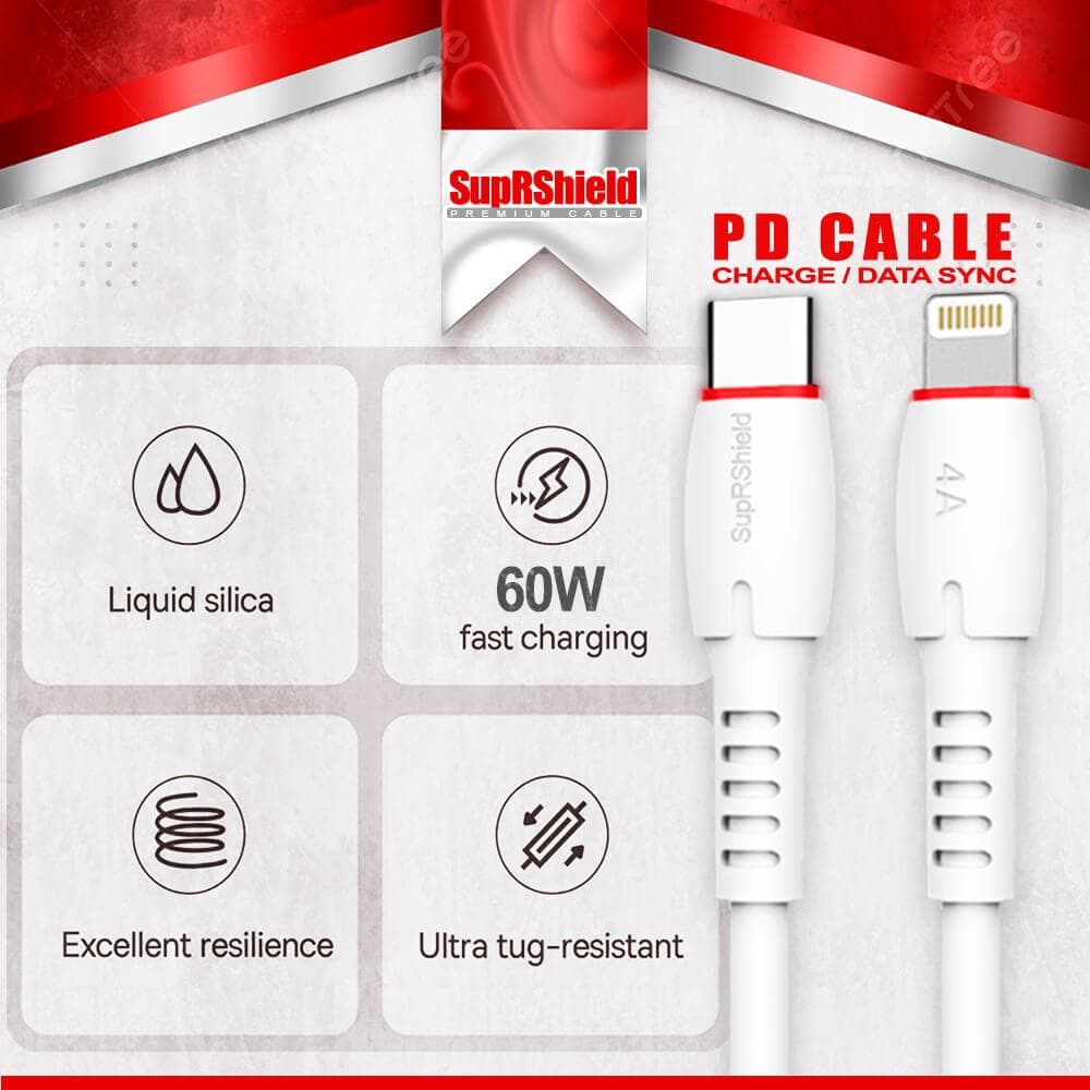 1X 10X 20X SupRShield PD 60W 4A USB Type C to Lightning Super Fast Charging Cable For Apple iPhone /iPad /AirPods Pro/iPod