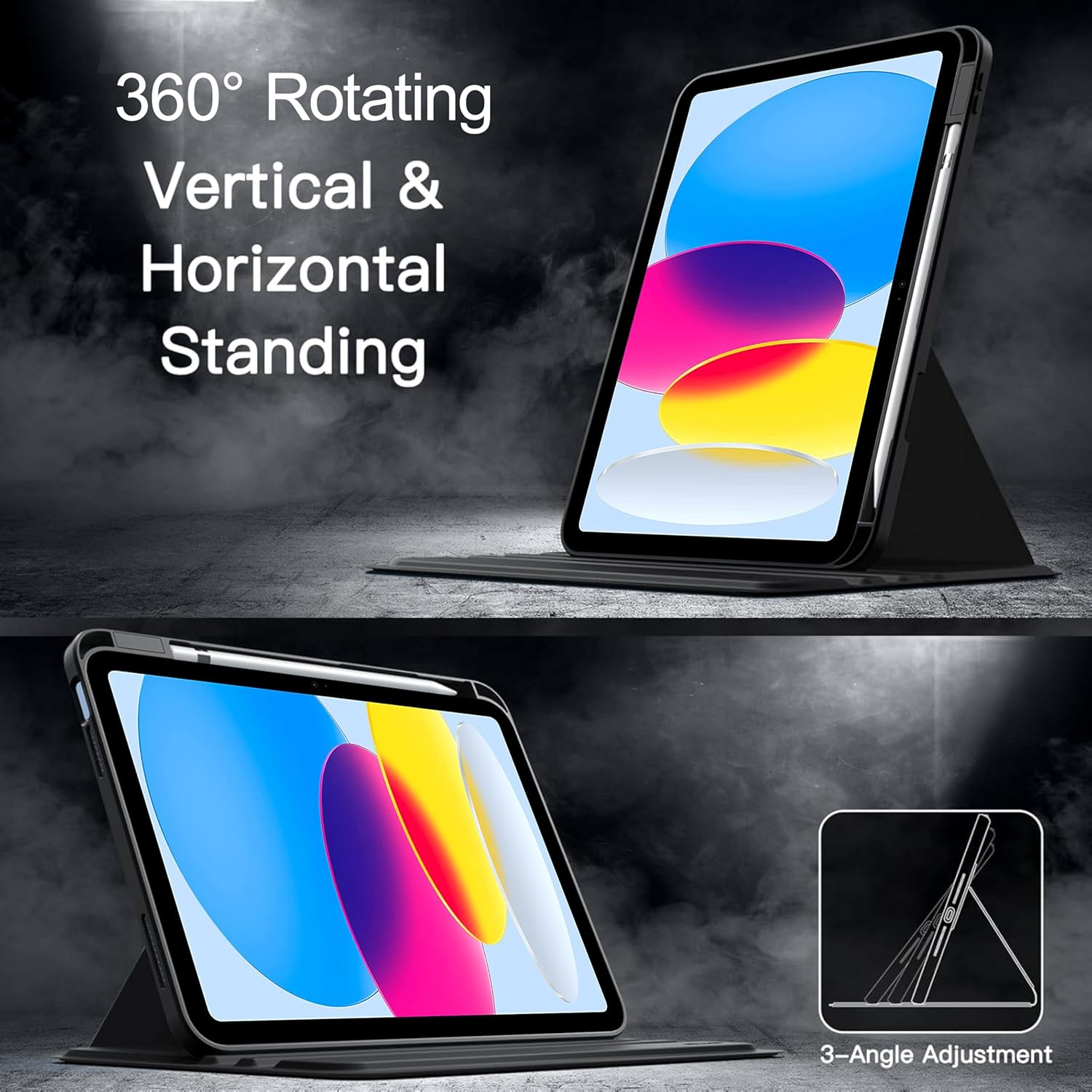 WITH PENCIL HOLDER Rotaing Folio Smart Leather Magnetic Stand Case Cover For Apple iPad 10th Gen / 11th Gen (A16) 2025