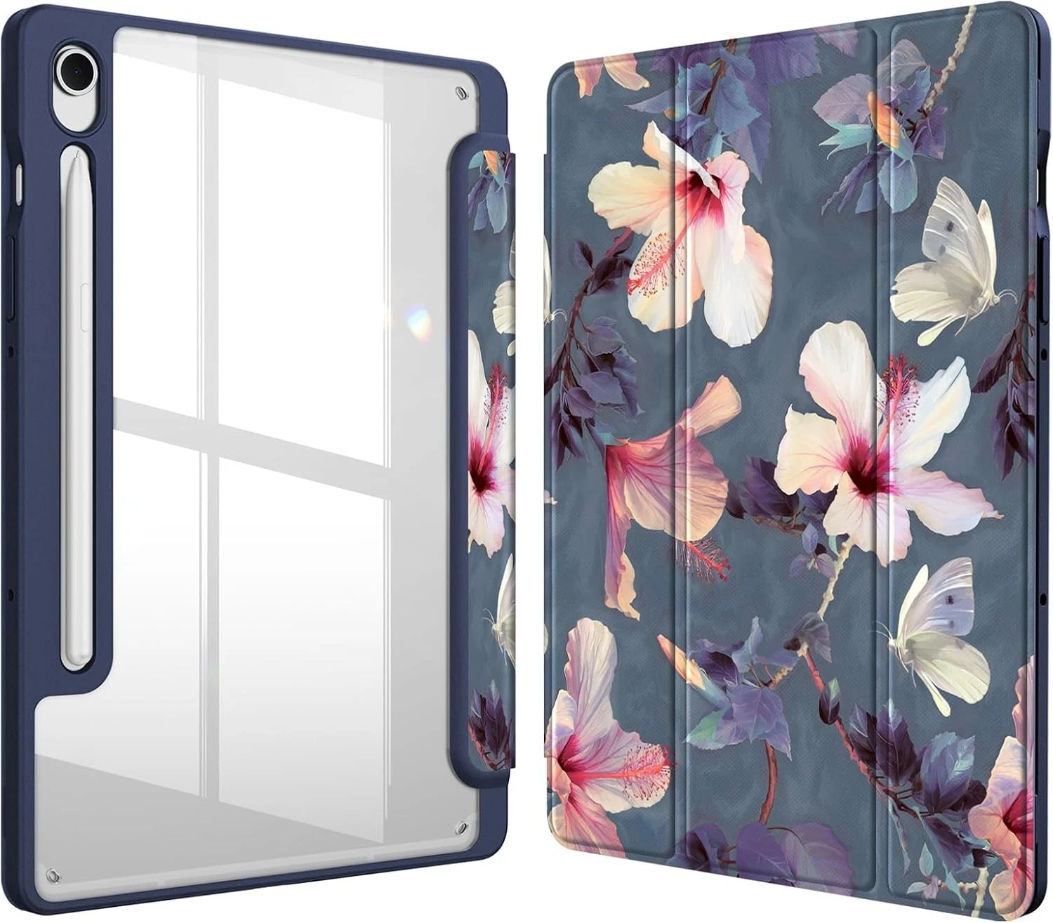 [NEW ITEM] WITH PENCIL HOLDER Folio Smart Leather Magnetic Stand Case Cover Samsung Galaxy Tab All Models