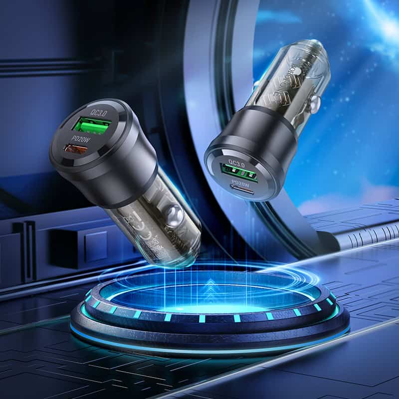 Borofone BZ25 38W PD20W PD USB Type C + QC3.0 USB A Fast Charging Quick Charger Car Charger Socket Adapter
