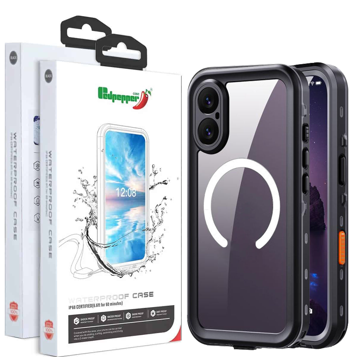 Redpepper For Apple iPhone & Samsung Galaxy S Series [MagSafe Compatible] Waterproof Case Built-in Screen & Camera Lens Protector Cover