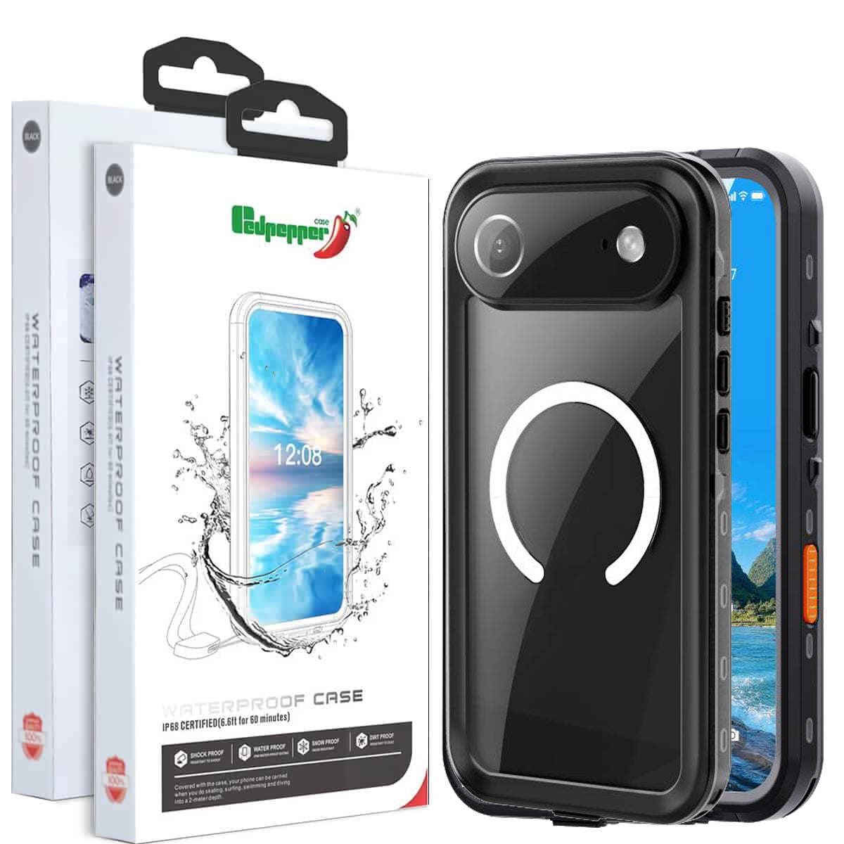 Redpepper For Apple iPhone & Samsung Galaxy S Series [MagSafe Compatible] Waterproof Case Built-in Screen & Camera Lens Protector Cover