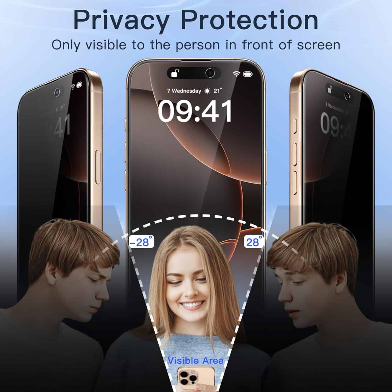 [ 10 PACK ] RAINBOO PRIVACY iPhone Screen Protector Tempered Glass Film Guard ( Black Edge Privacy )