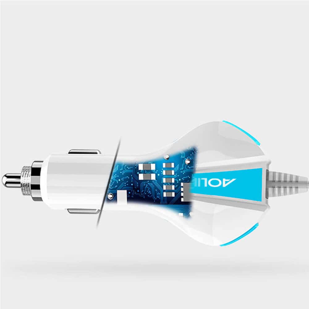 Aoliko 5012 Car Car Phone Charger QC3.0 Dual USB Fast Charge One Drag Three Universal Car Charger
