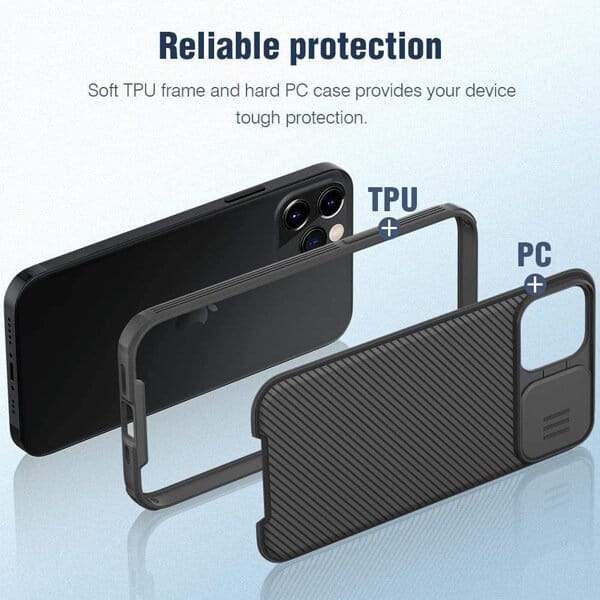 Apple iPhone 14 Pro Max Nillkin Case, CamShield Series Shockproof Heavy Duty Protective Case With Slide Camera Cover (Black)
