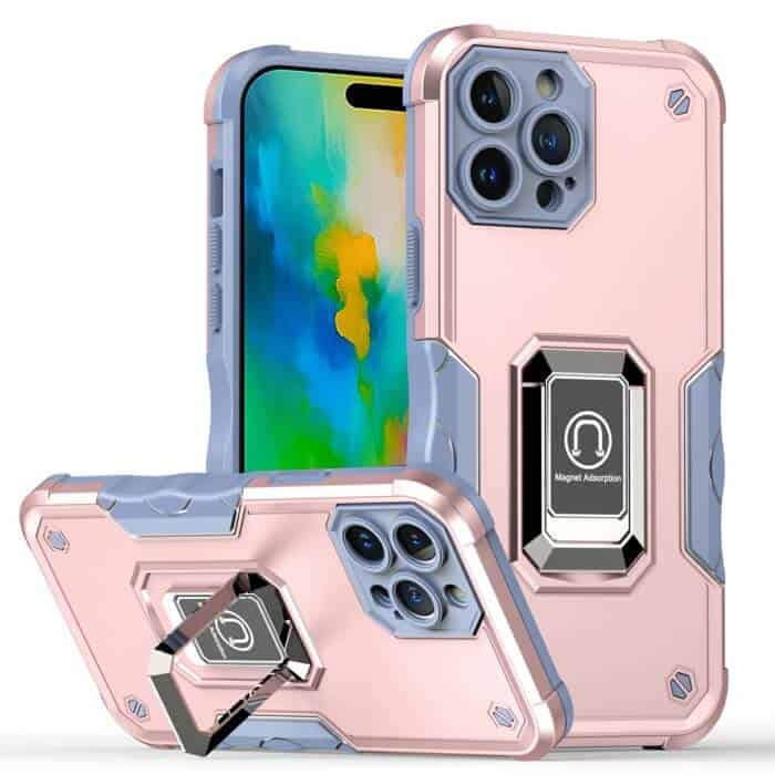 Apple iPhone 16/16e/ 16 Plus/ 16 Pro Max Magnetic Ring Rugged Shockproof Case Heavy Duty Protective Back Cover