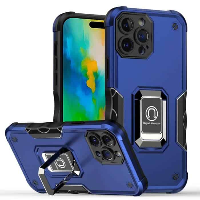Apple iPhone 16/16e/ 16 Plus/ 16 Pro Max Magnetic Ring Rugged Shockproof Case Heavy Duty Protective Back Cover