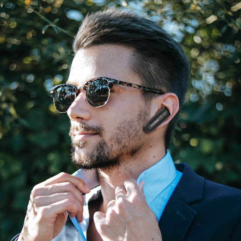 BOROFONE BC21 Business Bluetooth Headset Wireless Earphone with Mic | Lightweight Handsfree Earpiece | Noise Reduction, Multipoint Pairing