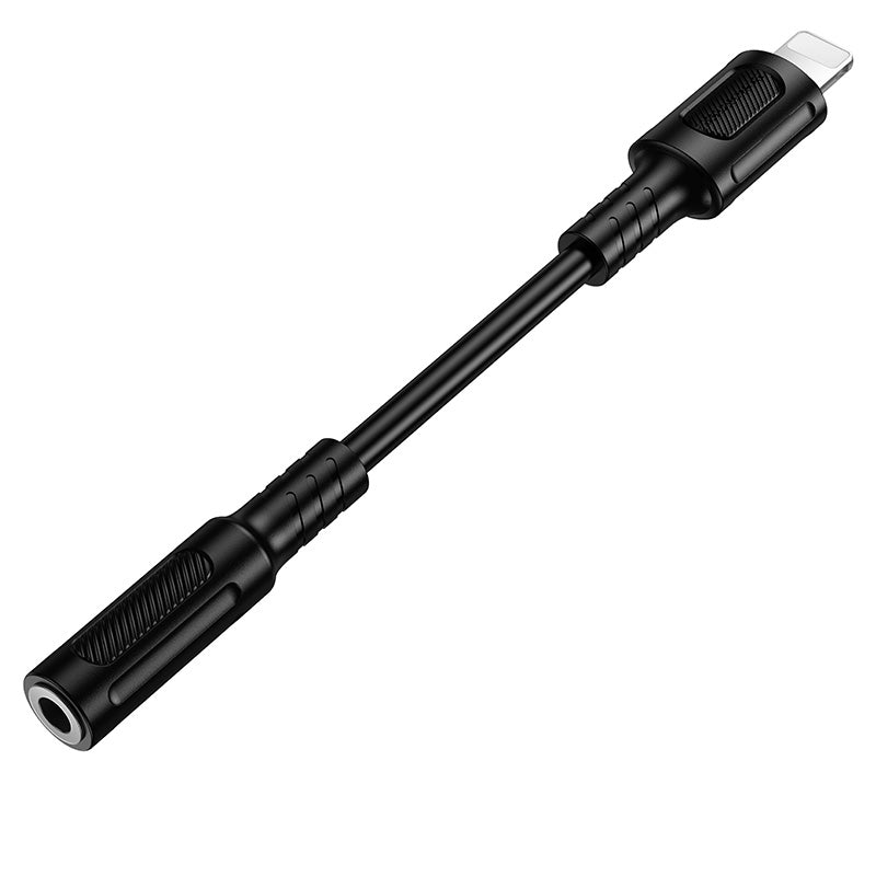 Borofone BL25D Fiesta 3.5mm Aux Female to Lightning Male Audio Headphone Jack Digital Adapter Converter (Black)