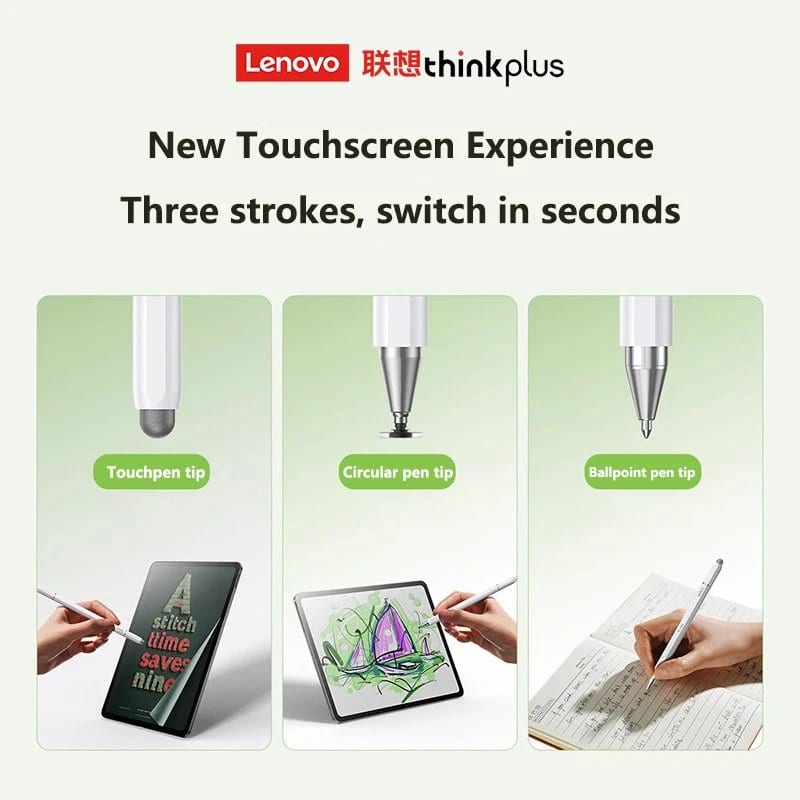Lenovo ThinkPlus BP28 Universal Smart Capacitive Stylus Pen Aluminum Alloy Writing Painting Compatible with Apple & Android Devices