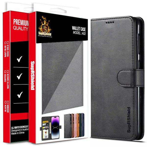 For Apple iPhone All Models SupRShield Wallet Leather Card Slots Magnetic Stand Case Cover