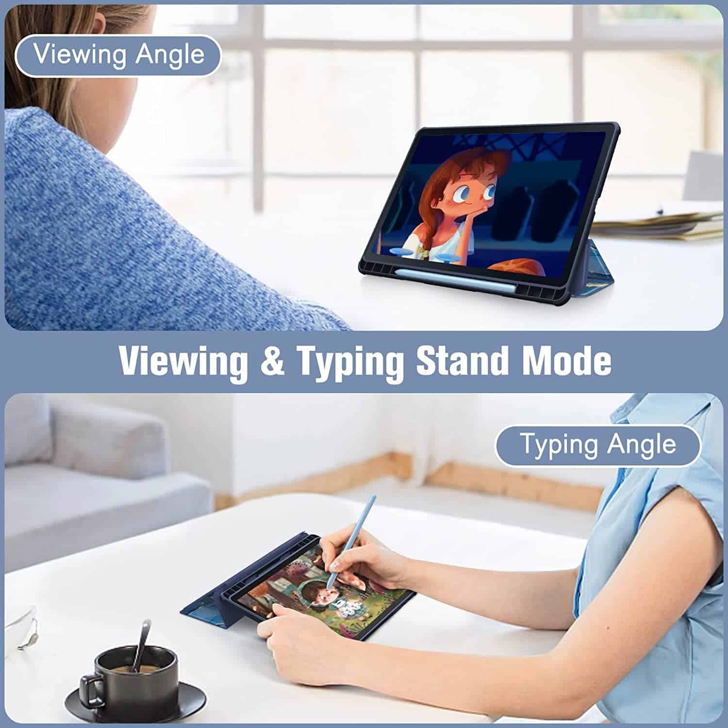 [NEW ITEM] WITH PENCIL HOLDER Folio Smart Leather Magnetic Stand Case Cover Apple iPad All Models