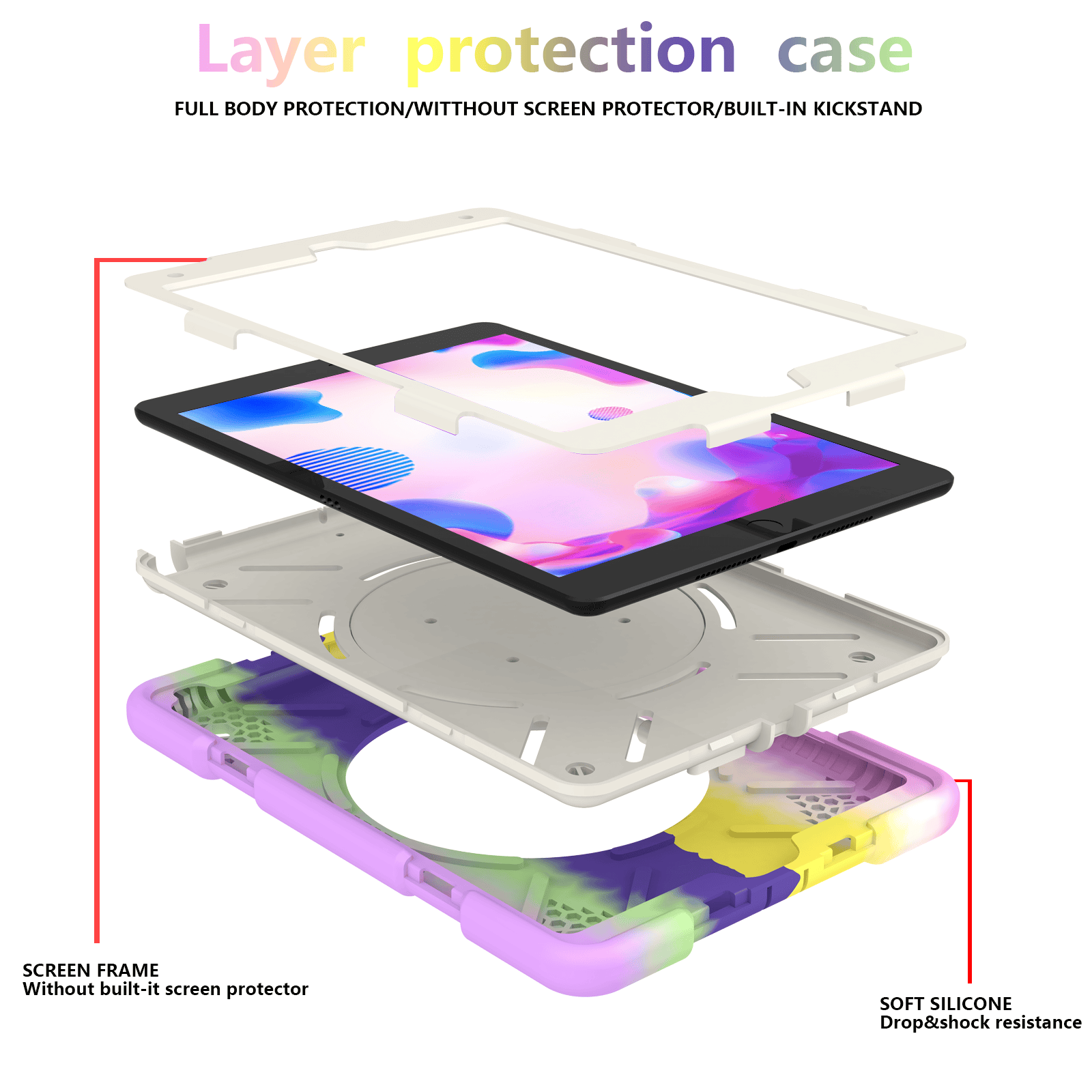 Rotatable Fancy Shockproof Heavy Duty Kickstand Case Cover With Pencil Holder For All Apple iPad Models