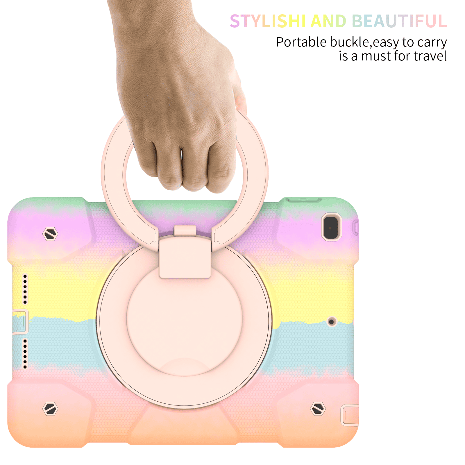 Rotatable Fancy Shockproof Heavy Duty Kickstand Case Cover With Pencil Holder For All Apple iPad Models