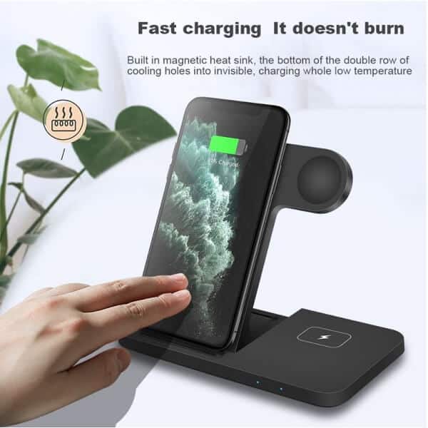 15W Qi 3in1 Fast Charging Wireless Charging Stand Dock Station For Apple iPhone /AirPods /Apple Smart Watch