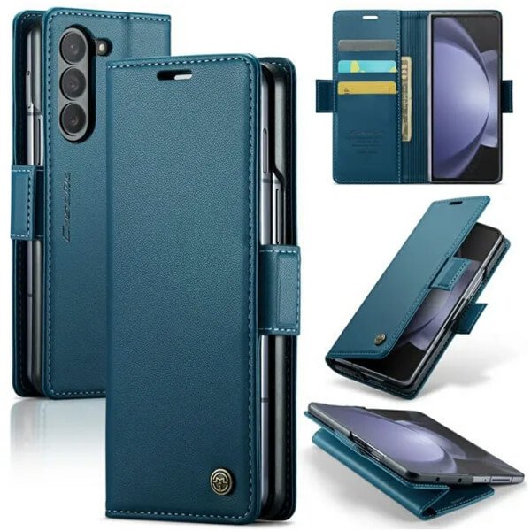 CaseMe For Samsung Galaxy Z Fold 7 6 5 4 Retro PU Leather Wallet Case with RFID Blocking Card Holder and Magnetic Closure Cover