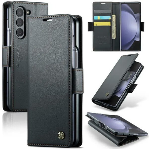 CaseMe For Samsung Galaxy Z Fold 7 6 5 4 Retro PU Leather Wallet Case with RFID Blocking Card Holder and Magnetic Closure Cover
