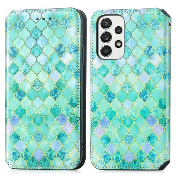 CaseNeo For Samsung Galaxy A13 4G Leather Wallet Flip Case With RFID Blocking Credit Card Holder Slots Cover - Emerald