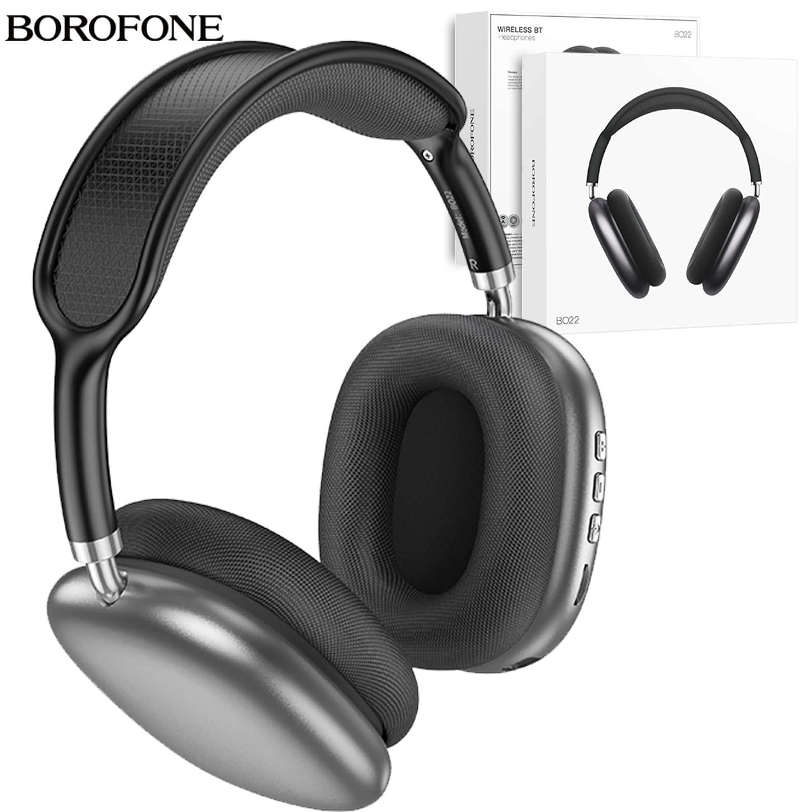 Borofone BO22 Elegant BT Headphone Wireless Bluetooth 5.3 On-Ear Headphones ( Space Grey)