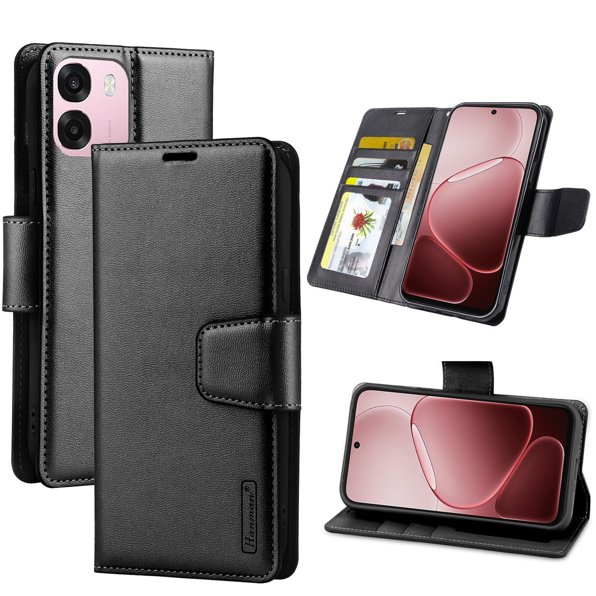 Hanman For Oppo Wallet Leather Flip Card Holder Case Cover