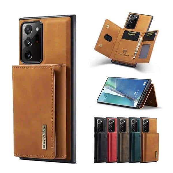 DG.MING For Samsung Galaxy Note 20 Ultra Premium Trifold Wallet Leather Case With 2-in-1 Magnetic Detachable Card Holder Pocket Cover