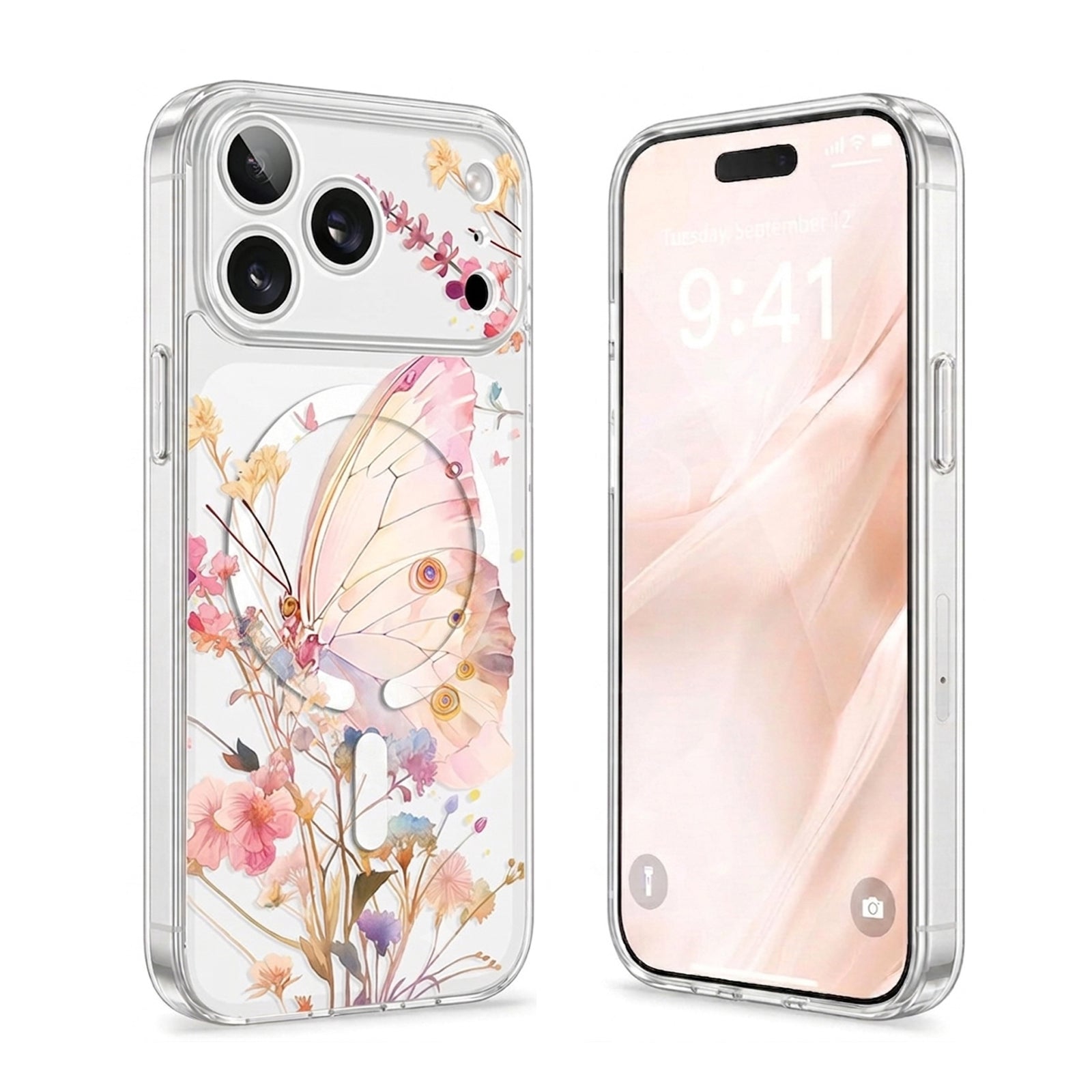 For Apple iPhone MagSafe Magnetic TPU Back Priented Case Cover