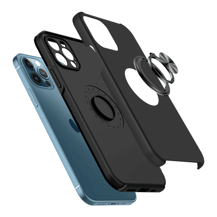 For Apple iPhone 16/15/14/13 Pro Max Plus Silicon With Ring Stand Shockproof Case Heavy Duty Protective Back Cover