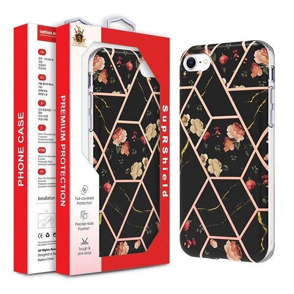 For Apple iPhone Hard back Marble Pattern Slim Design Enhanced Camera and Screen Protection Girls and Women Cover