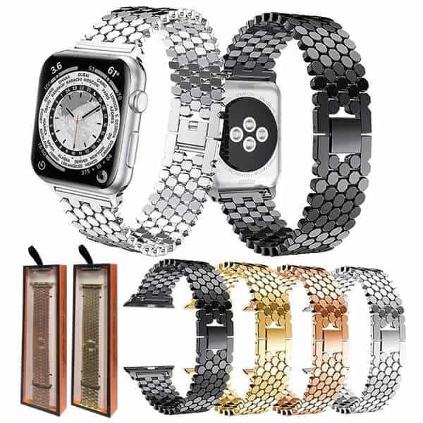For Apple iWatch Stainless Steel Link Bracelet 38/ 40/ 41/ 42/ 44/ 45/ 46 /49mm Strap Wristband