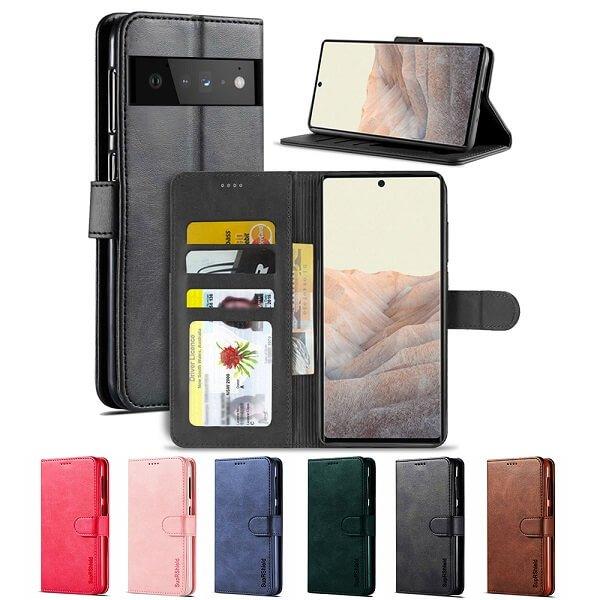 For Google Pixel SupRShield Wallet Leather Card Slots Shockproof Magnetic Stand Cover
