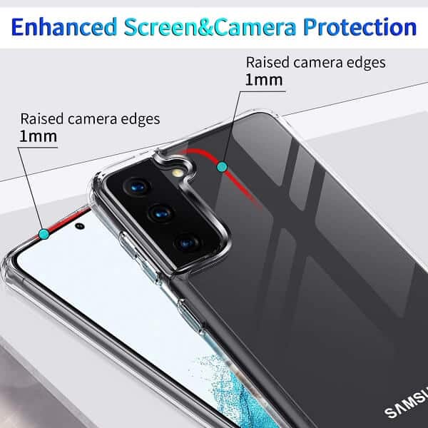 For Samsung Galaxy S22 Clear Case Slim With 4 Corners [Shock Absorption] Hard Back Soft Bumper Cover