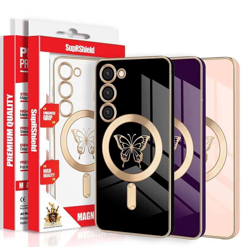 For Samsung Galaxy Butterfly Design MagSafe Magnetic Case with HaloLock Shockproof Protective Cover