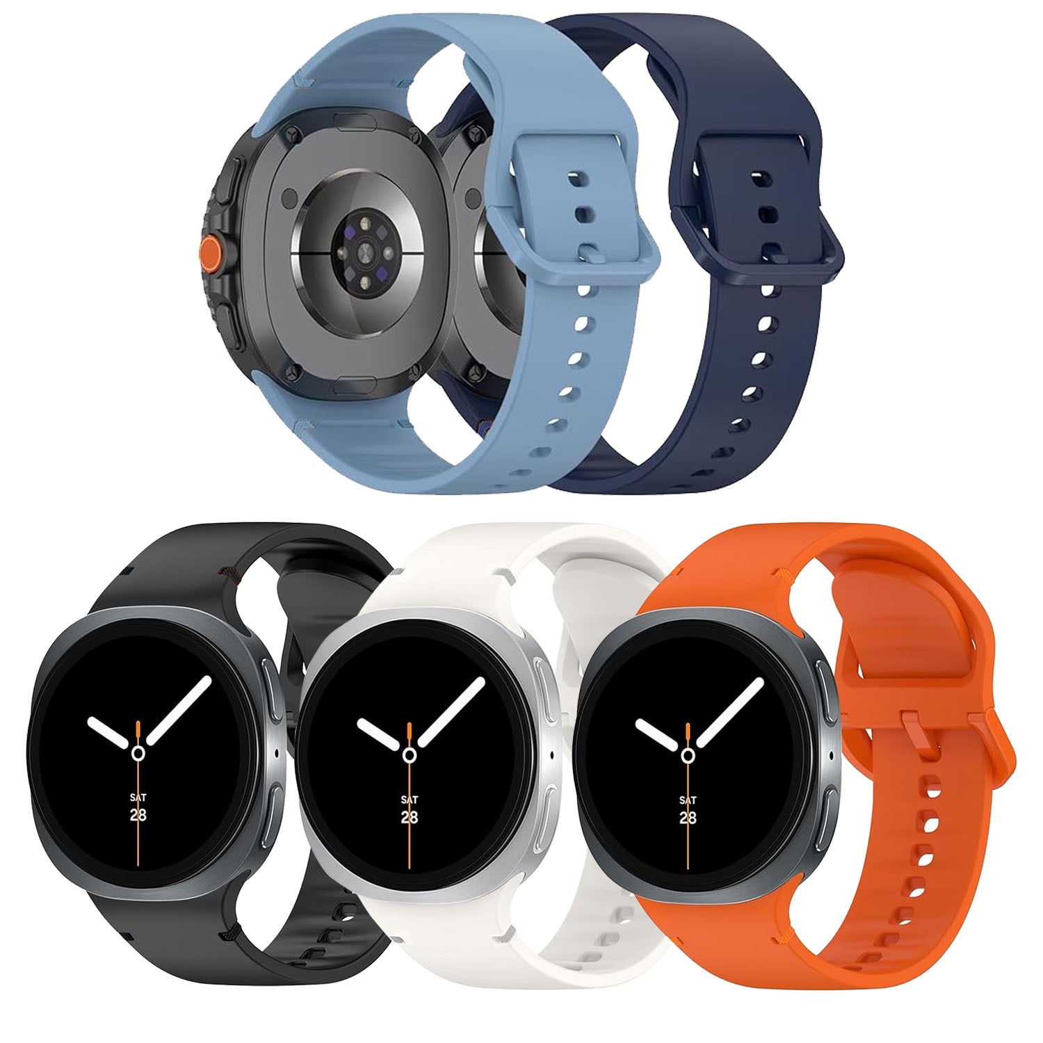 For Samsung Galaxy Watch 8 40 44mm Ultra 47mm 2025 Silicone Sports Strap Band