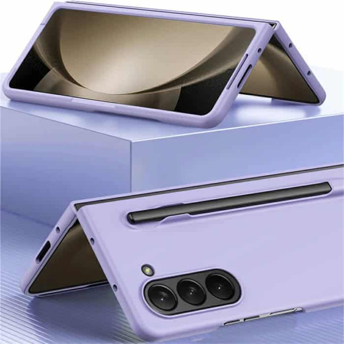For Samsung Galaxy Z Fold 6 Case with S Pen Holder, with Hinge Protection [Front Built-in Screen Protector], Slim Hard PC Shockproof Phone Cover