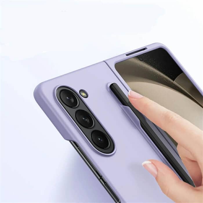 For Samsung Galaxy Z Fold 6 Case with S Pen Holder, with Hinge Protection [Front Built-in Screen Protector], Slim Hard PC Shockproof Phone Cover