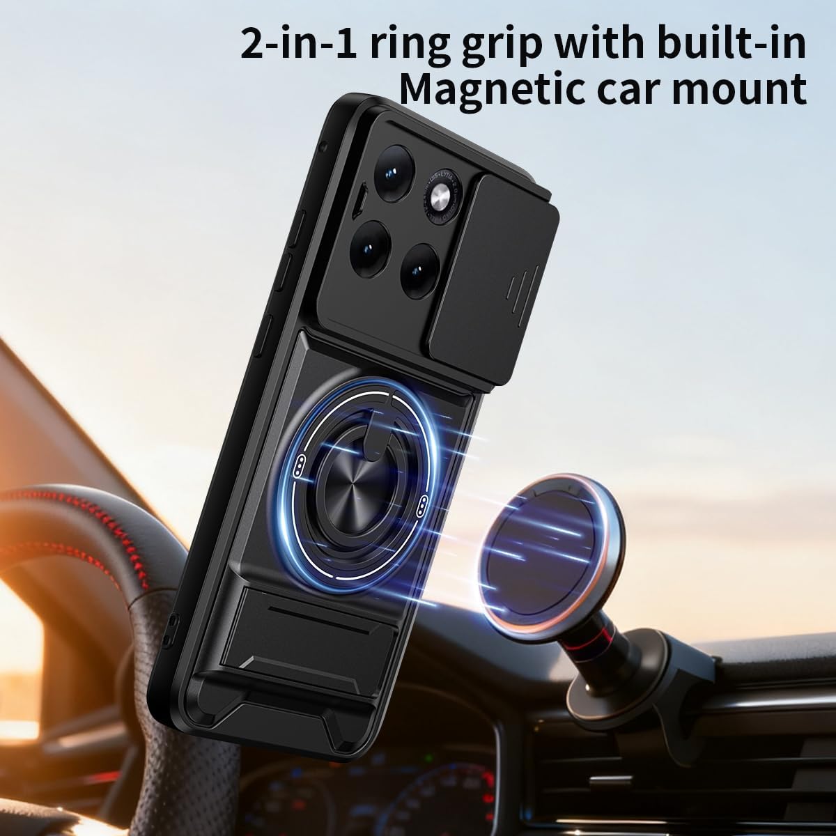 For Motorola Moto Magnetic Ring Rugged Shockproof Case Heavy Duty Protective Back Cover