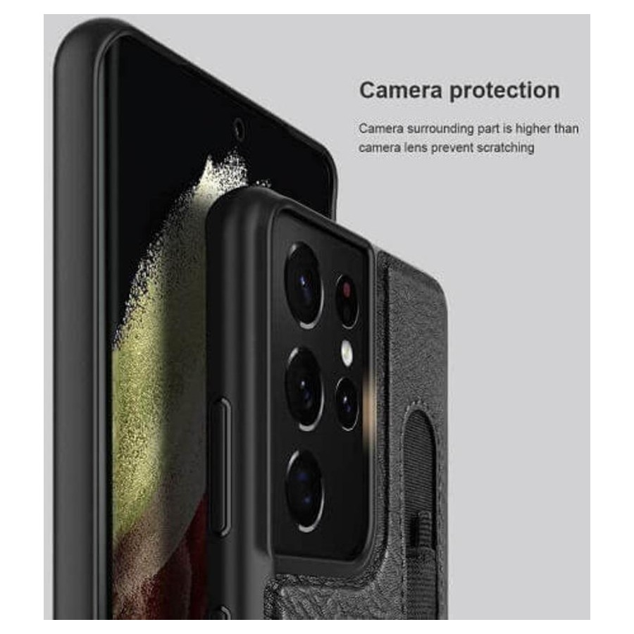 Nillkin For Samsung Galaxy S Series Phone Case with S Pen Holder, PU Leather Protective Case with Flip Cover and Kickstand
