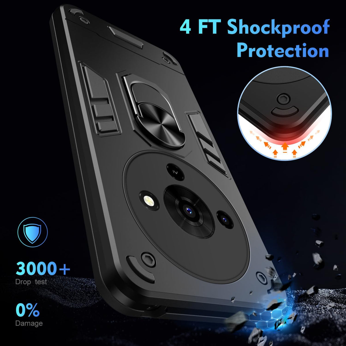 For Telstra T Pro 2 5G Magnetic Ring Rugged Shockproof Case Heavy Duty Protective Back Cover