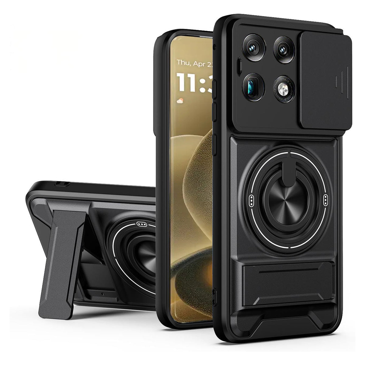 For Motorola Moto Magnetic Ring Rugged Shockproof Case Heavy Duty Protective Back Cover