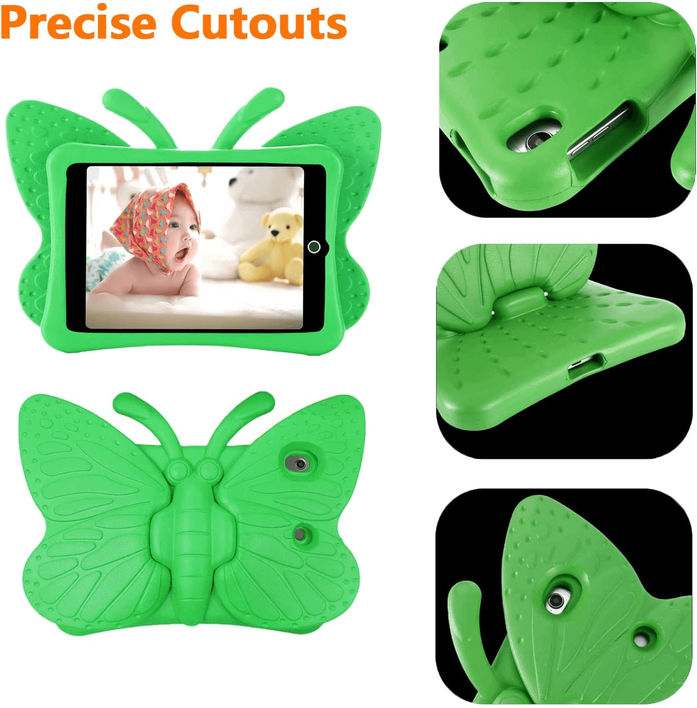 For Apple iPad Eva Butterfly Kids Friendly Stand Protective Shockproof Light Weight Heavy Duty Case Cover