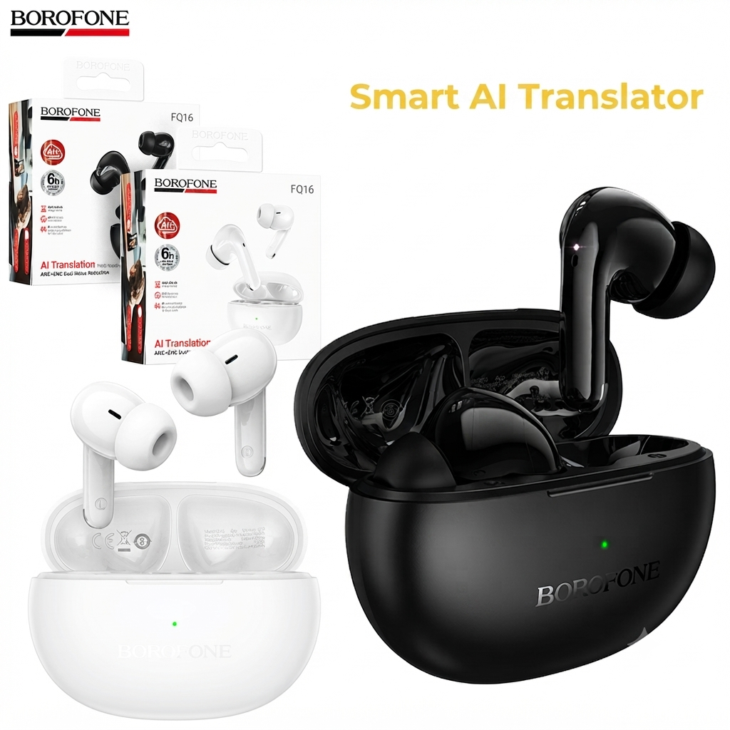 Borofone FQ16 ANC+ENC Smart AI Translation TWS Wireless Bluetoth Headset Earbuds With App