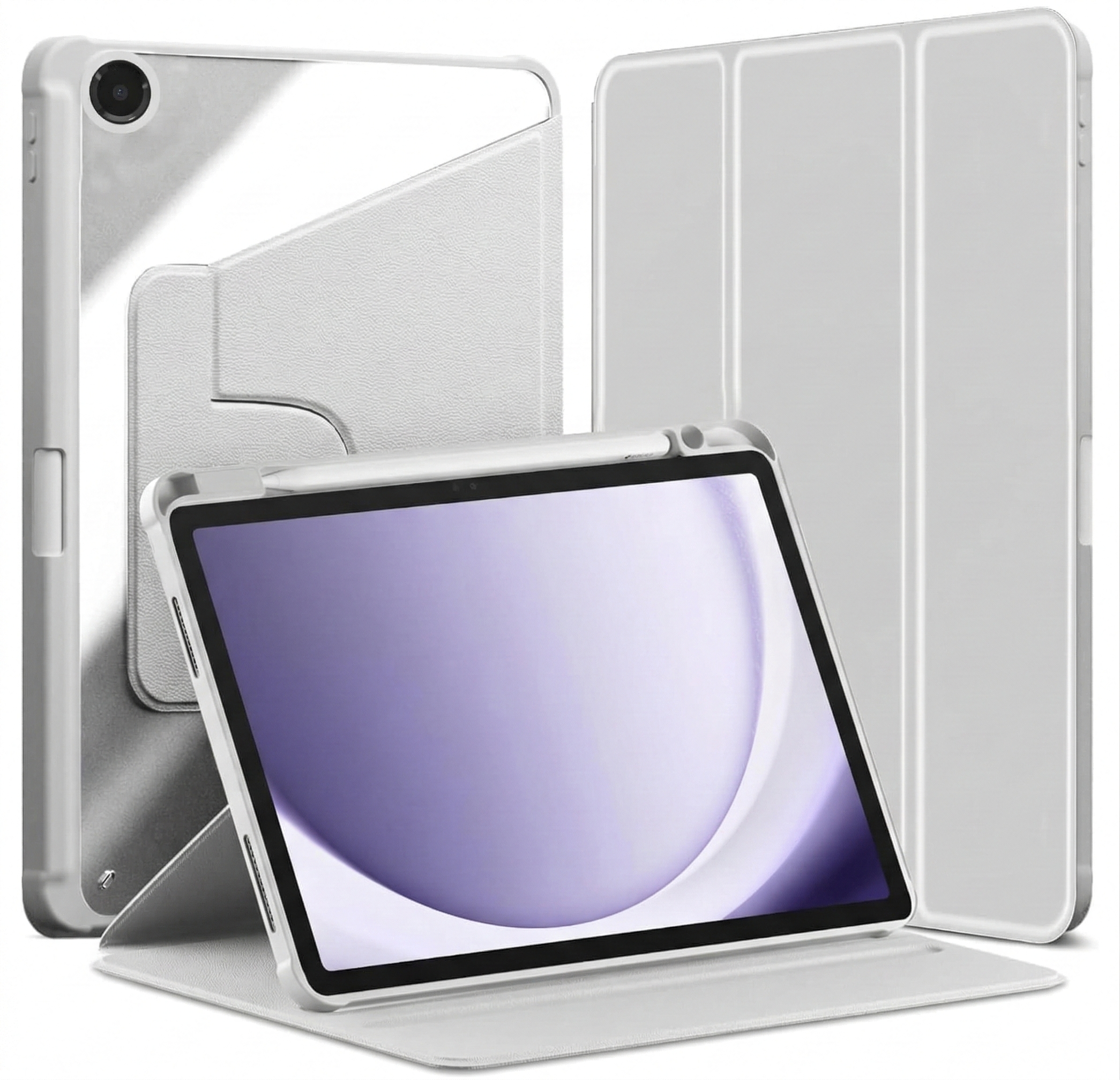 WITH PENCIL HOLDER Rotaing Folio Smart Leather Magnetic Stand Case Cover For Samsung Galaxy Tab A11 A9+ Plus