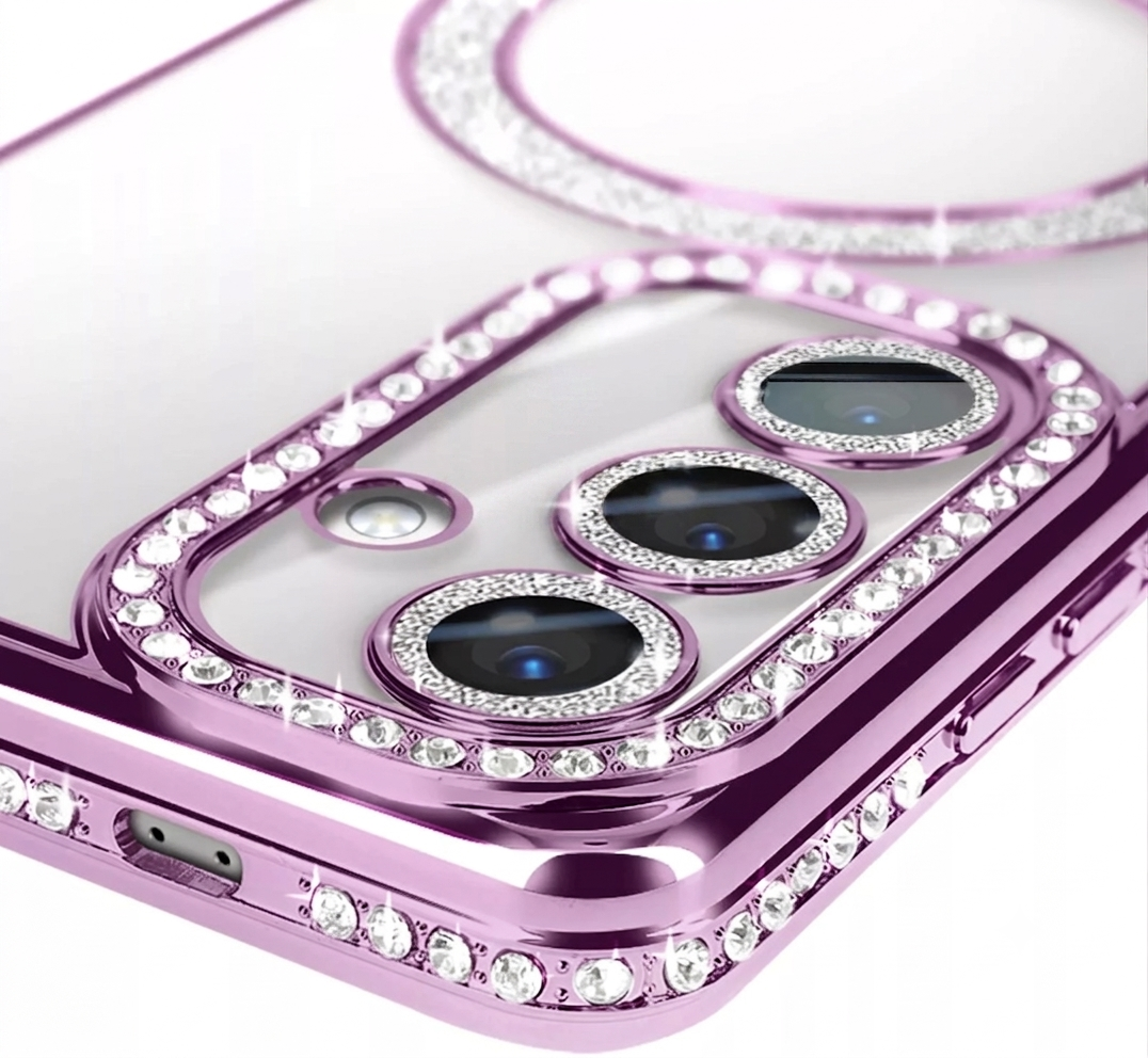 For Samsung Galaxy A Series Case, MagSafe Magnetic Diamond Rhinestone Glitter Crystal Bling Camera Lens Protector Cover