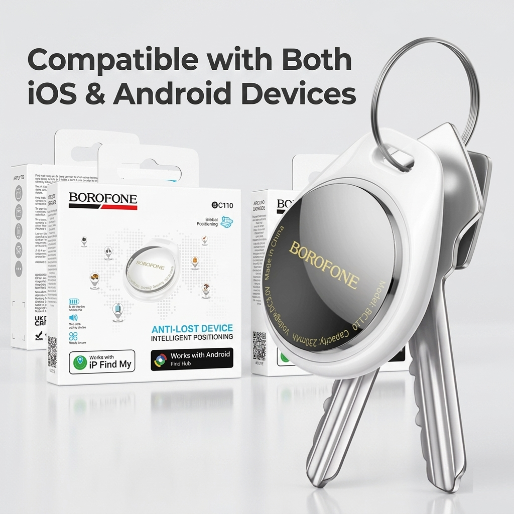 Borofone BC110 Smart GPS Tracker Smart Finder Tag | Works with iOS & Android Devices