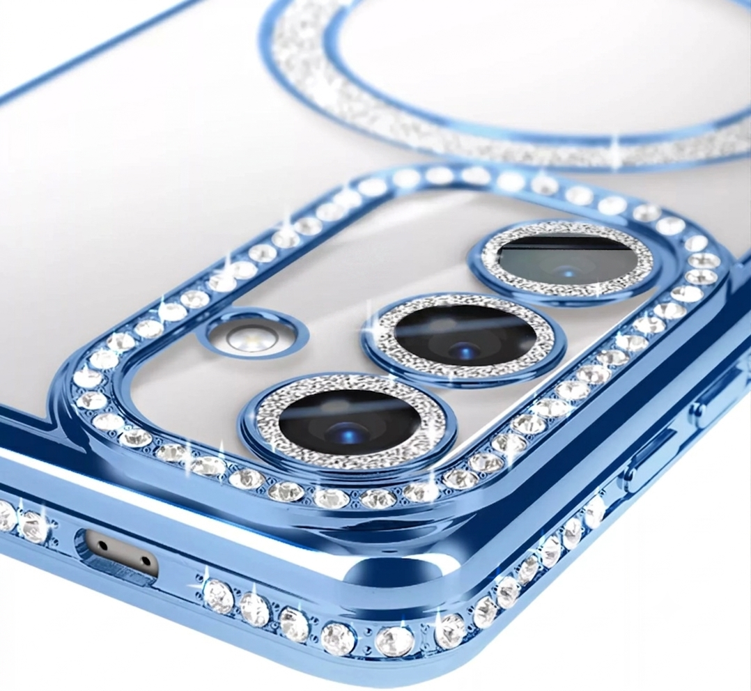 For Samsung Galaxy A Series Case, MagSafe Magnetic Diamond Rhinestone Glitter Crystal Bling Camera Lens Protector Cover