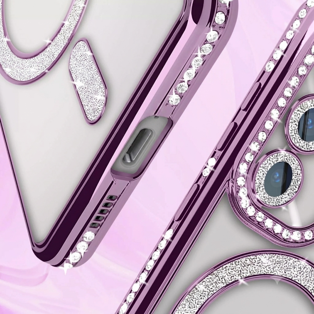 For Samsung Galaxy A Series Case, MagSafe Magnetic Diamond Rhinestone Glitter Crystal Bling Camera Lens Protector Cover